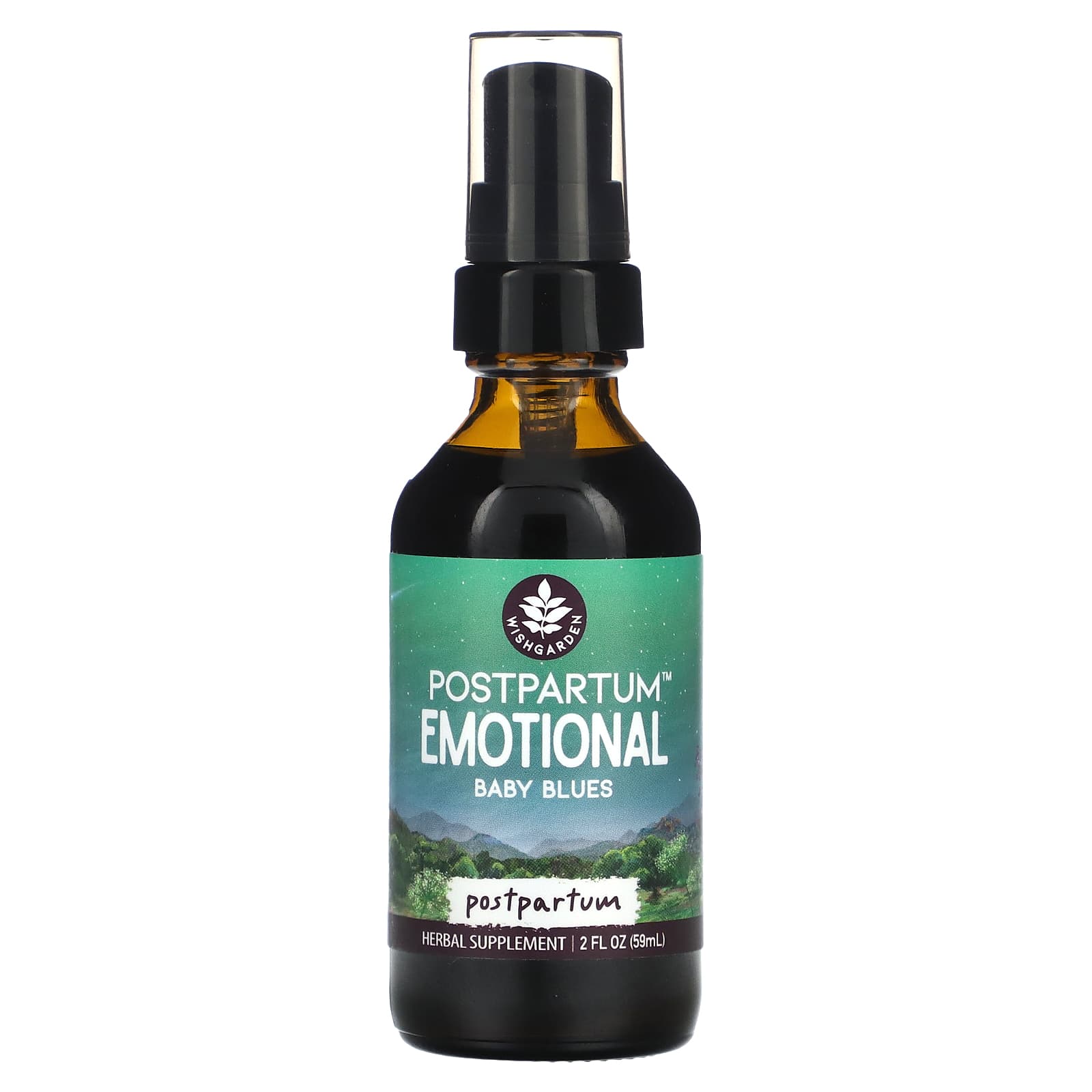 WishGarden Herbs, Postpartum Emotional Baby Blues, 2 fl oz (59 ml) - Image 1