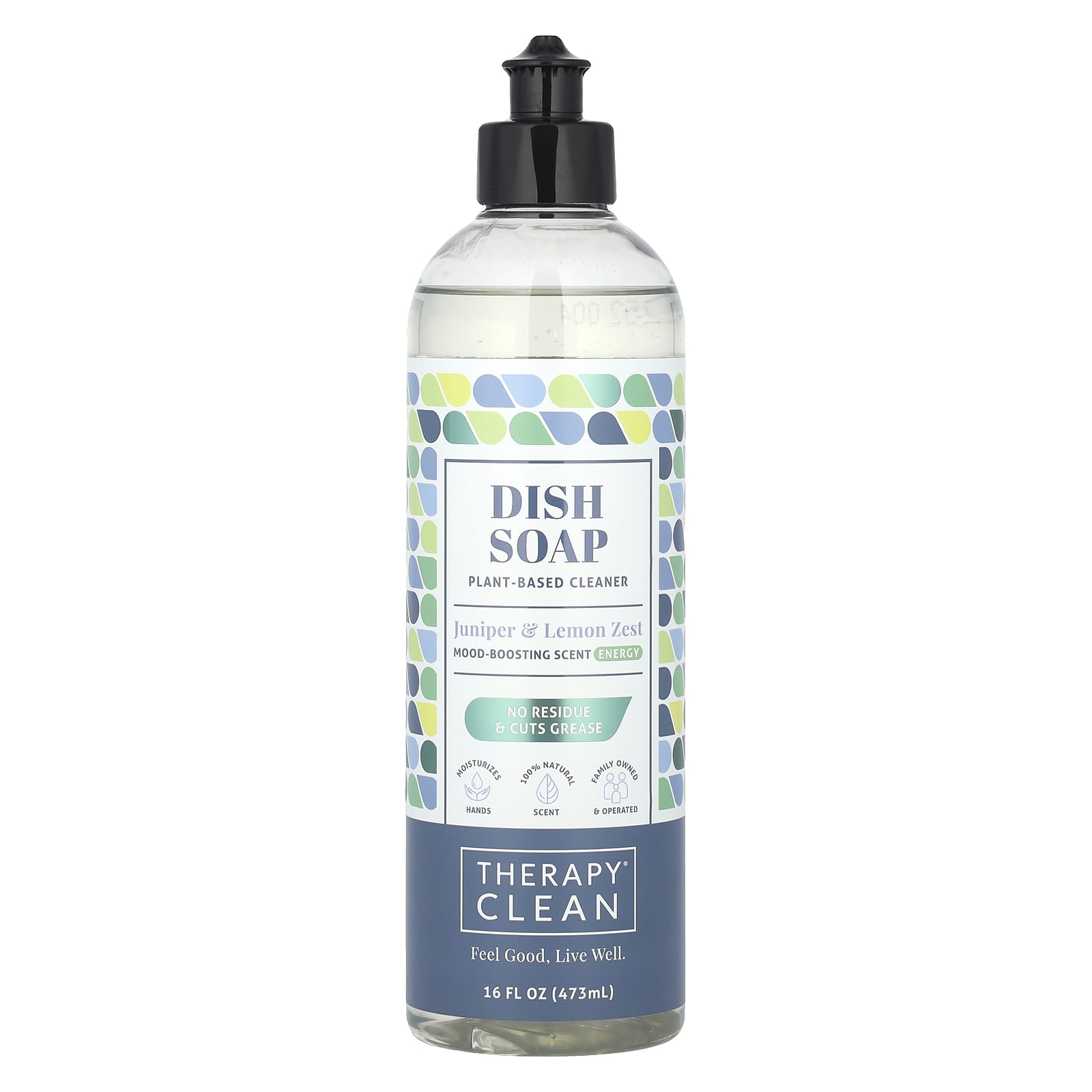 Therapy Clean, Dish Soap, Juniper & Lemon Zest, 16 fl oz (473 ml) - Image 1