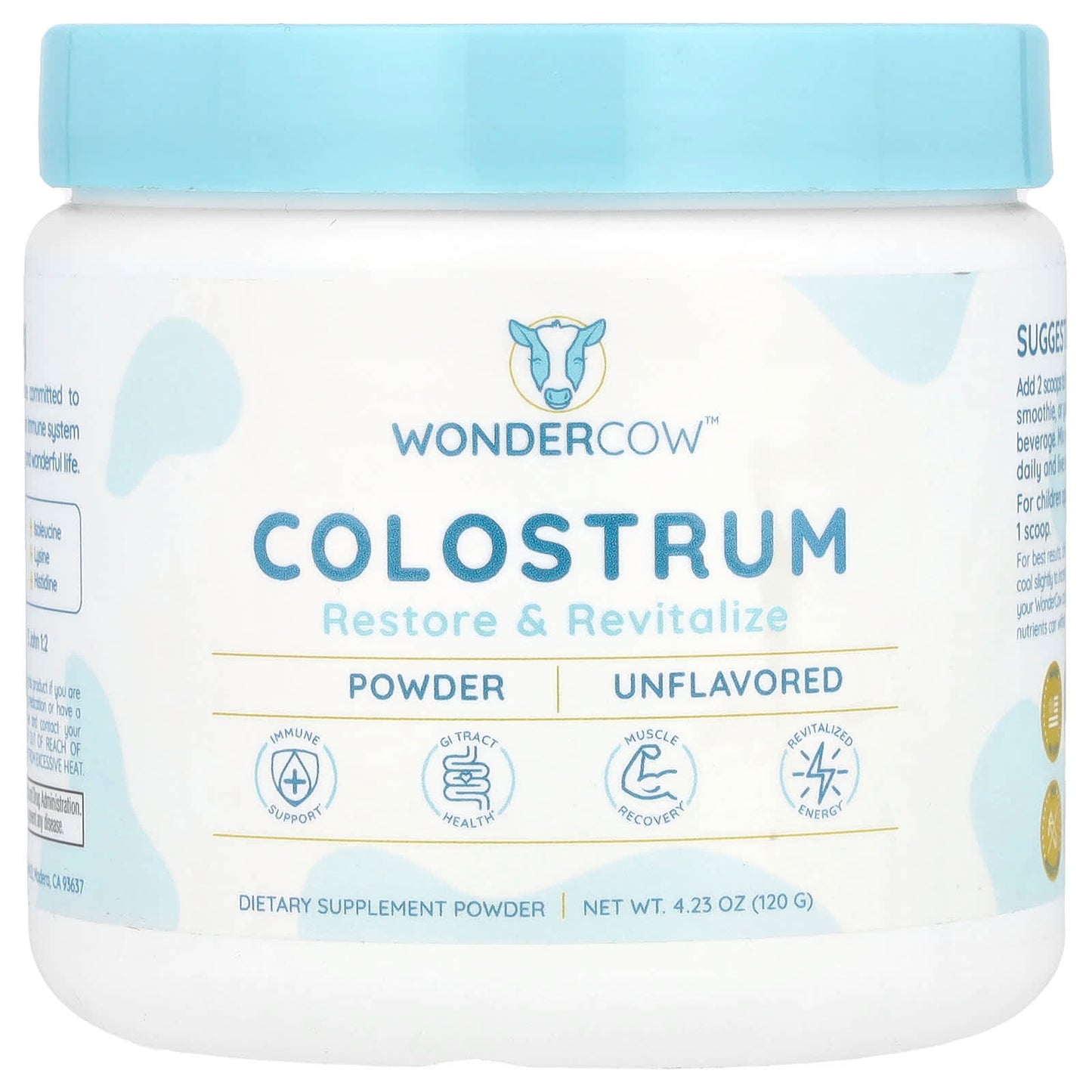 Wondercow, Colostrum Powder, Unflavored, 4.23 oz (120 g) - Image 1