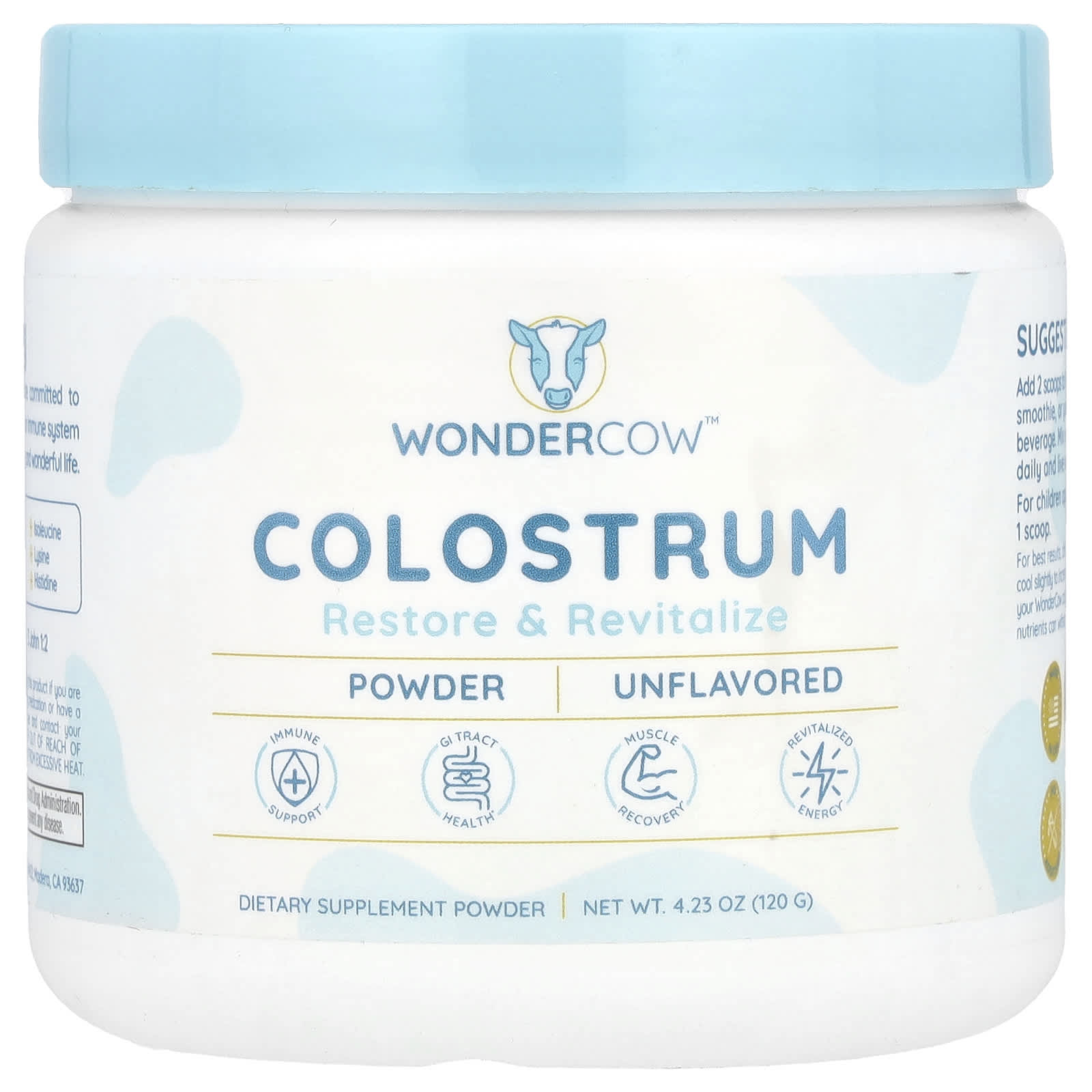 Wondercow, Colostrum Powder, Unflavored, 4.23 oz (120 g) - Image 1