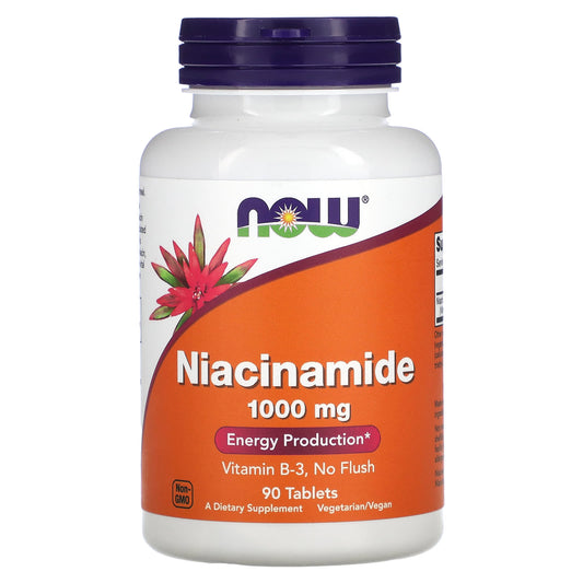 NOW Foods, Niacinamide, 1,000 mg, 90 Tablets - Image 1