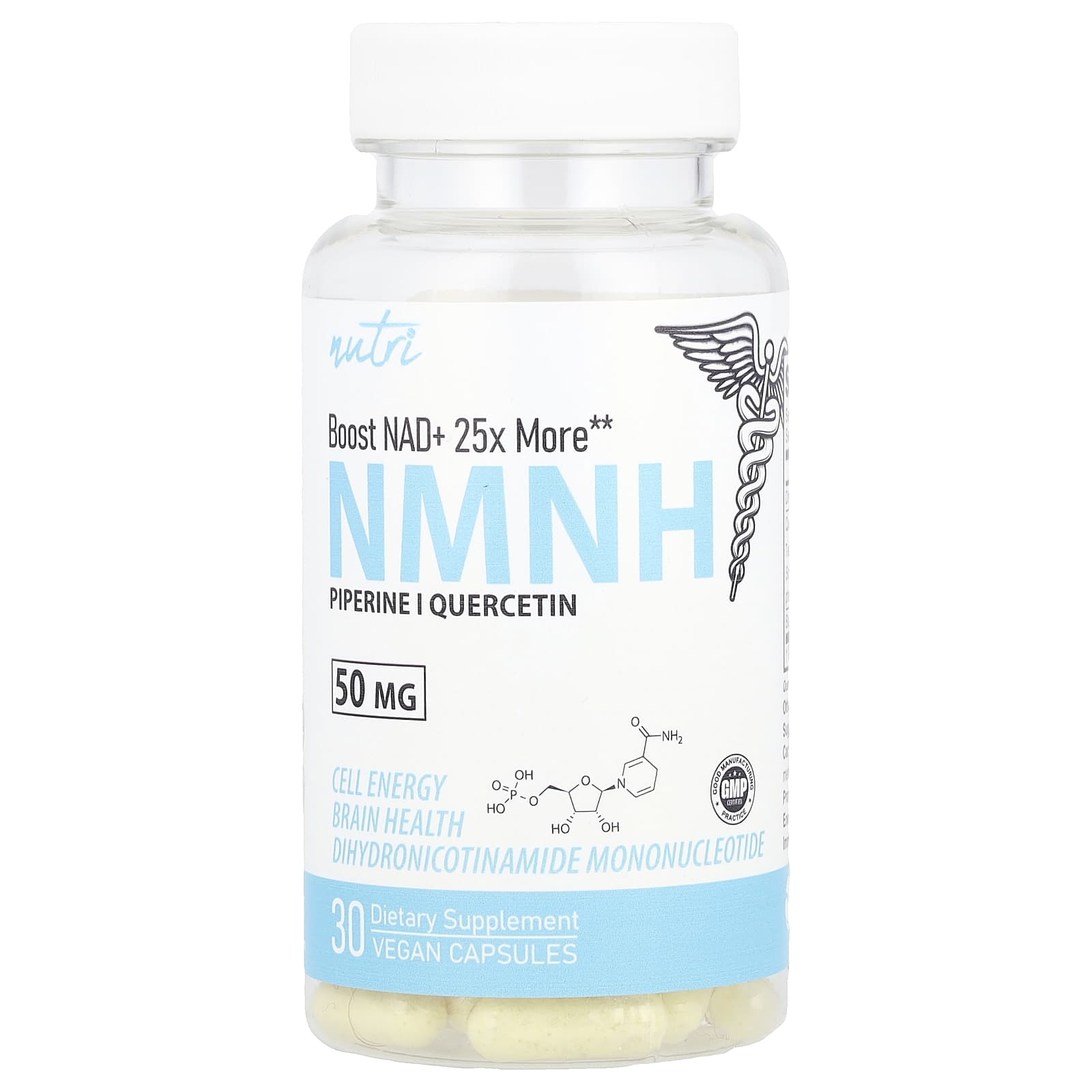 Nutri, NMNH , 50 mg , 30 Vegan Capsules - Image 1