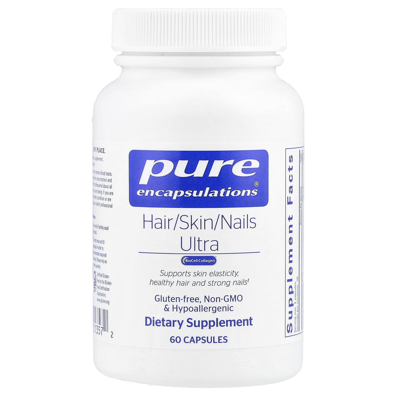 Pure Encapsulations, Hair/Skin/Nails Ultra, 60 Capsules - Image 1