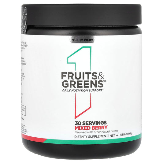 Rule One Proteins, Fruits & Greens, Mixed Berry, 6.88 oz (195 g) - Image 1
