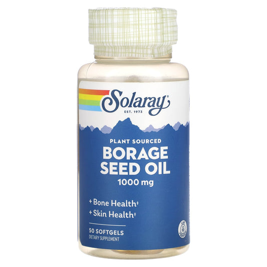 Solaray, Borage Seed Oil, 1,000 mg, 50 Softgels - Image 1