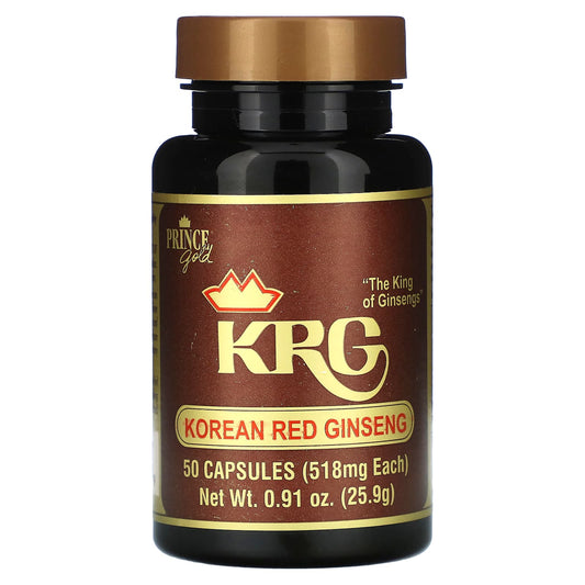 Prince of Peace, Prince Gold, Korean Red Ginseng, 518 mg, 50 Capsules - Image 1