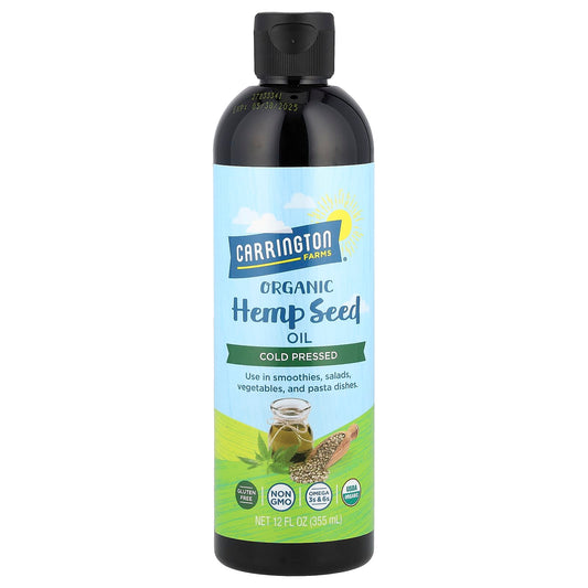 Cold Pressed Organic Hemp Seed Oil by Carrington Farms, 12 fl oz - Image 1