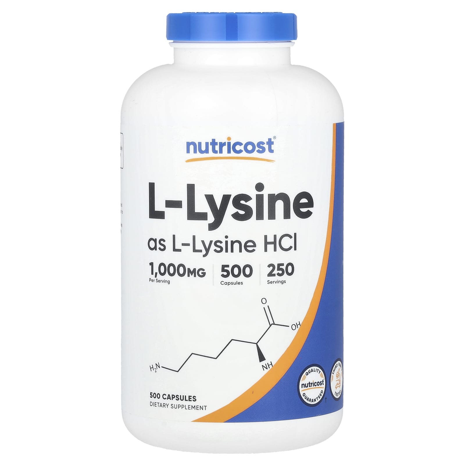 Nutricost, L-Lysine, 500 Capsules (500 mg per Capsule) - Image 1