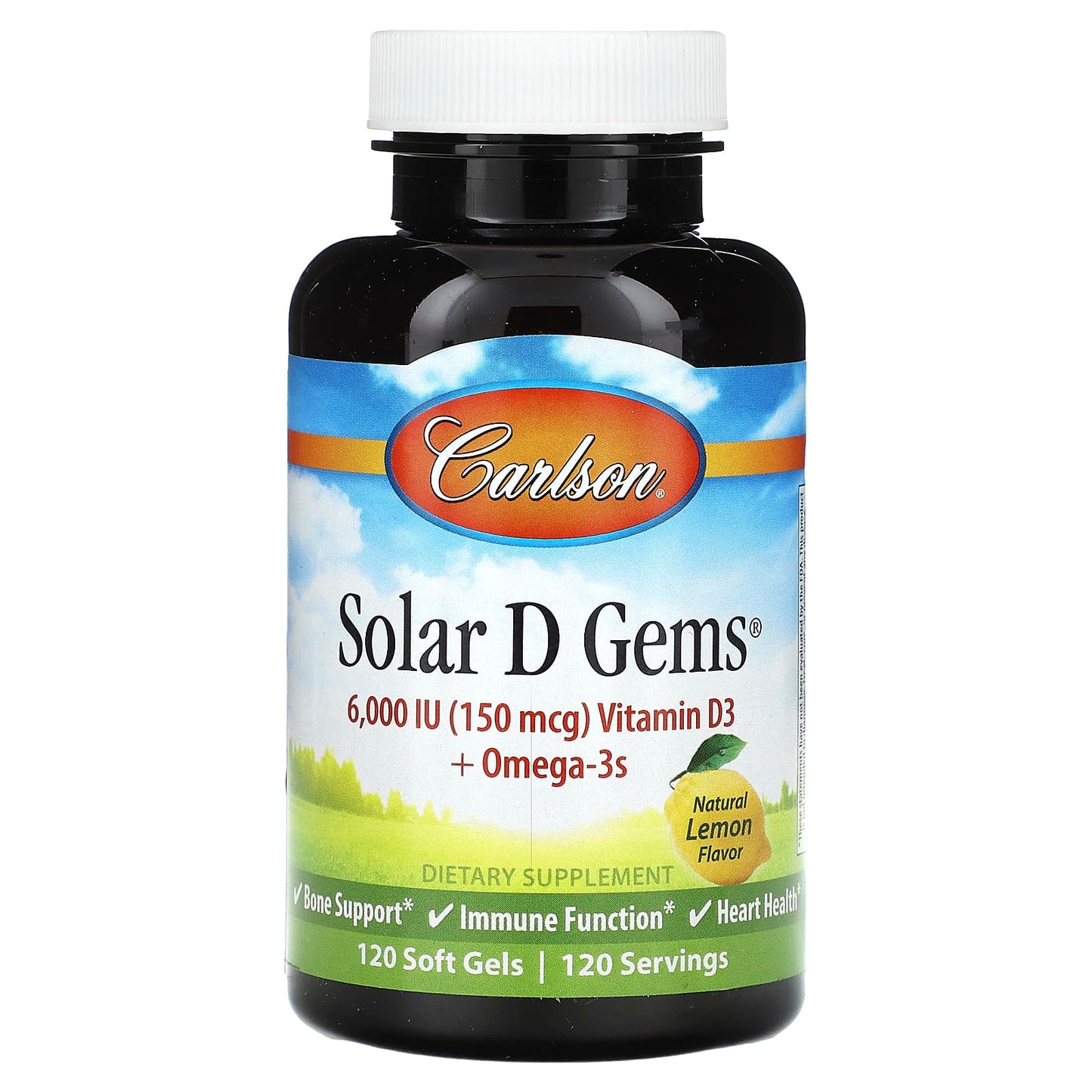 Vitamin D3 & Omega-3s for Bone Health, Immune Function & Heart Health - 120 Soft Gels - Image 1