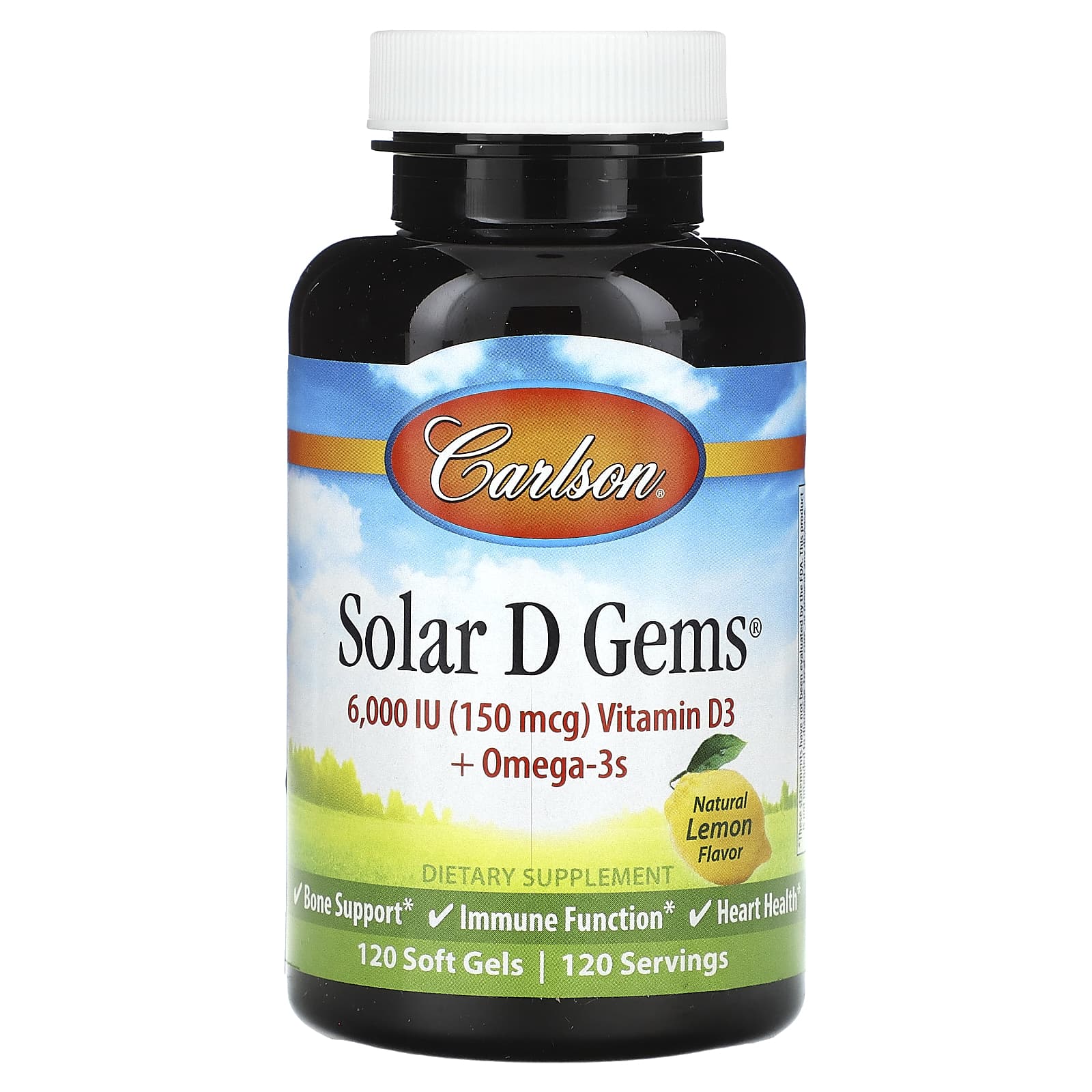 Vitamin D3 & Omega-3s for Bone Health, Immune Function & Heart Health - 120 Soft Gels - Image 1