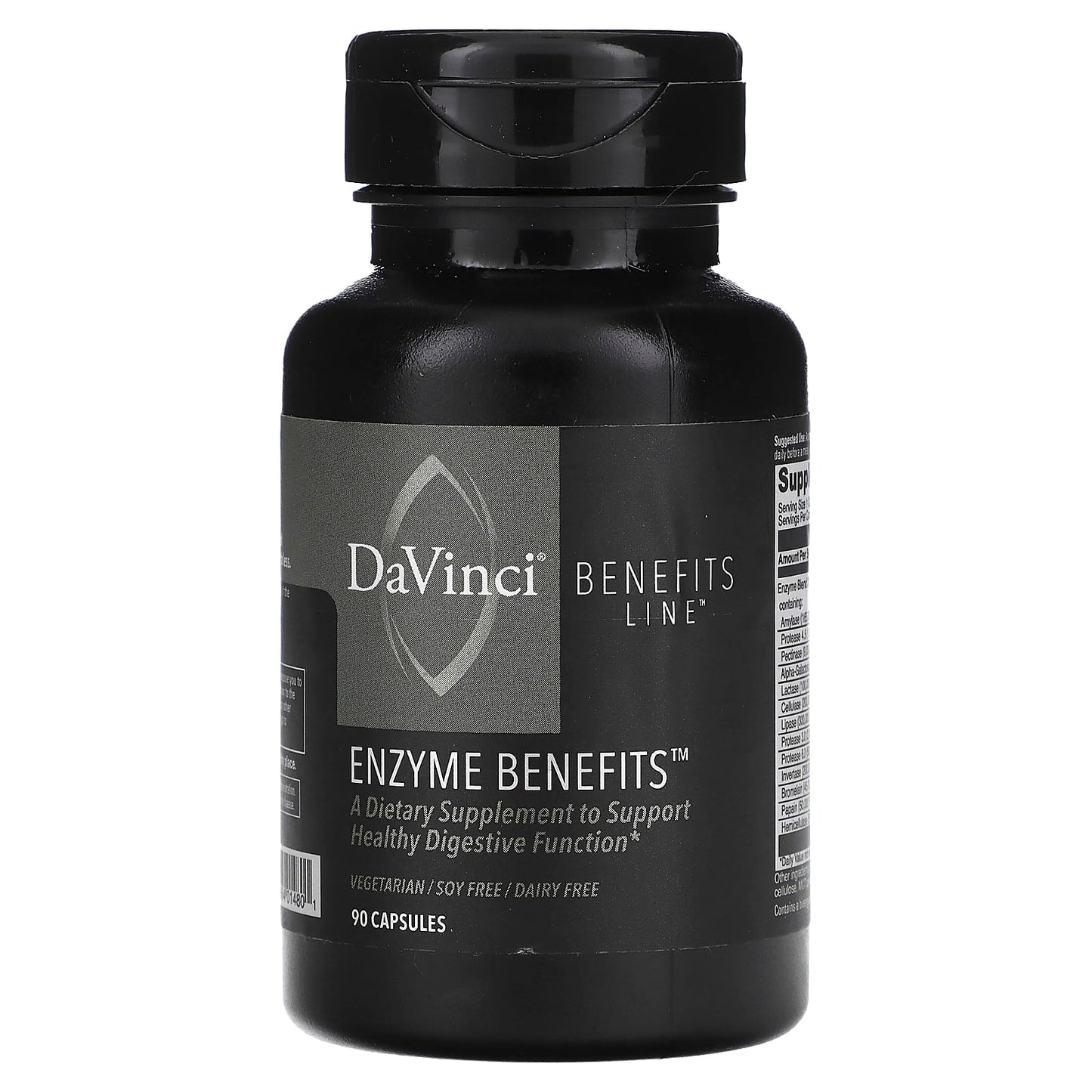 DaVinci Labs Enzyme Benefits Supplement for Healthy Digestion, 90 Capsules - Image 1