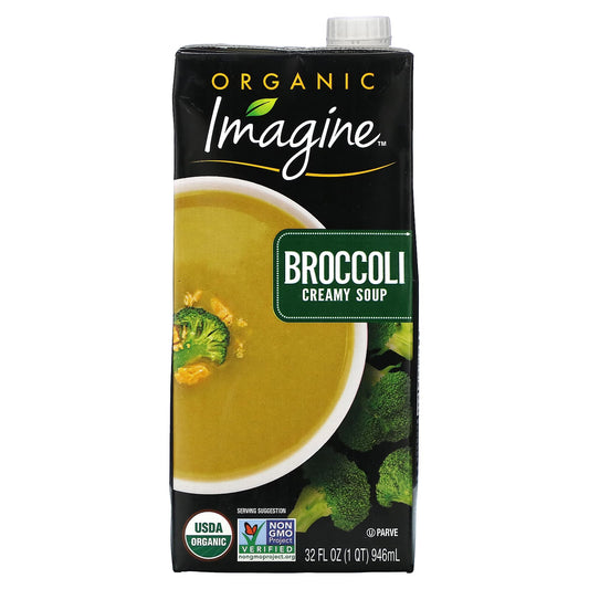 Organic Creamy Broccoli Soup by Imagine Soups - USDA Certified - Image 1