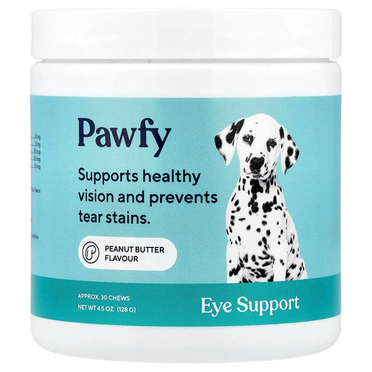 Pawfy, Eye Support, For Dogs, 6 Months+, Peanut Butter, 30 Chews, 4.5 oz (128 g) - Image 1