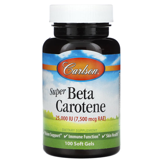 Carlson Super Beta Carotene 7,500 mcg RAE for Vision & Immune Support - Image 1