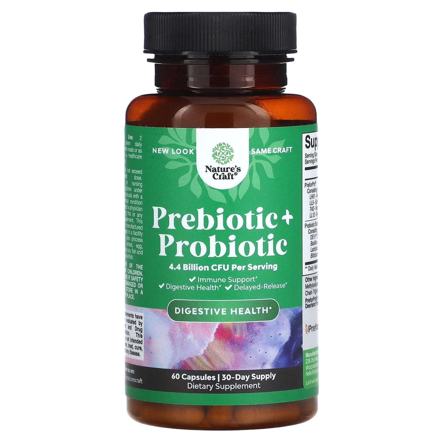 Nature's Craft, Prebiotic + Probiotic, 2.2 Billion CFU, 60 Capsules - Image 1