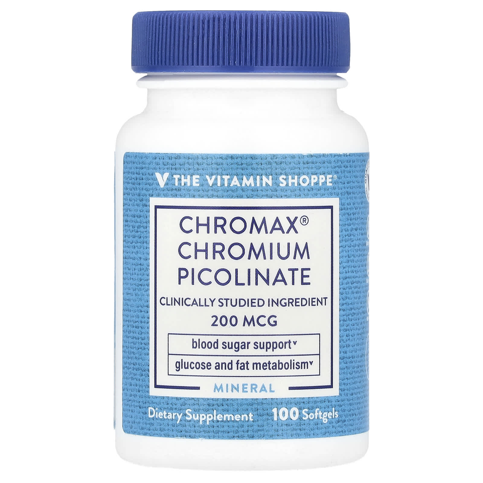 The Vitamin Shoppe, Chromax® Chromium Picolinate, 200 mcg, 100 Softgels - Image 1