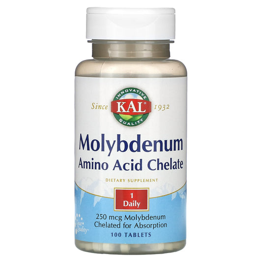 Molybdenum Amino Acid Chelate Supplement - 100 Tablets by KAL - Image 1