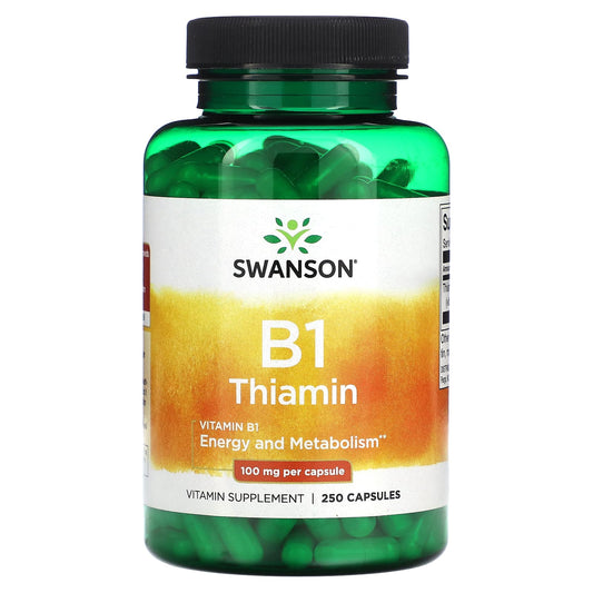 Swanson, B1, Thiamin, 100 mg, 250 Capsules - Image 1