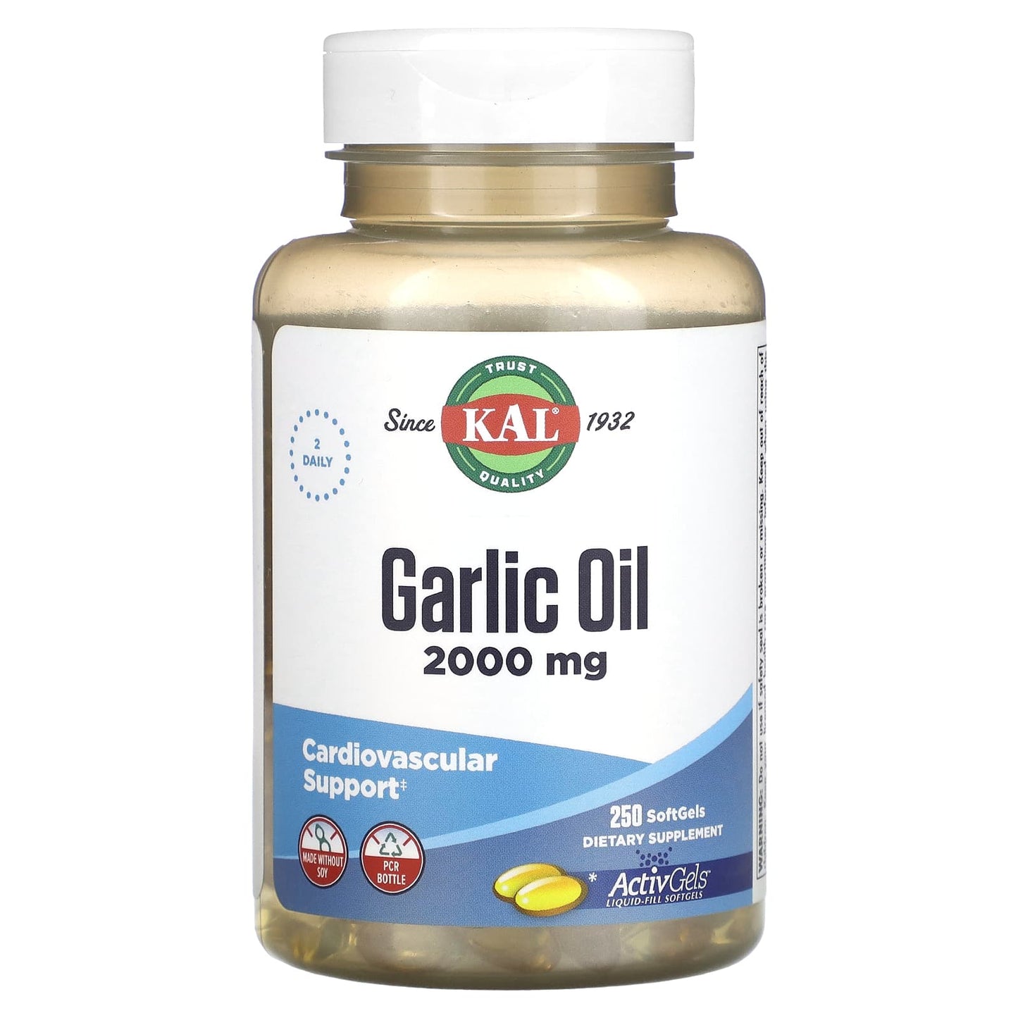 KAL, Garlic Oil, 2,000 mg, 250 Softgels - Image 1