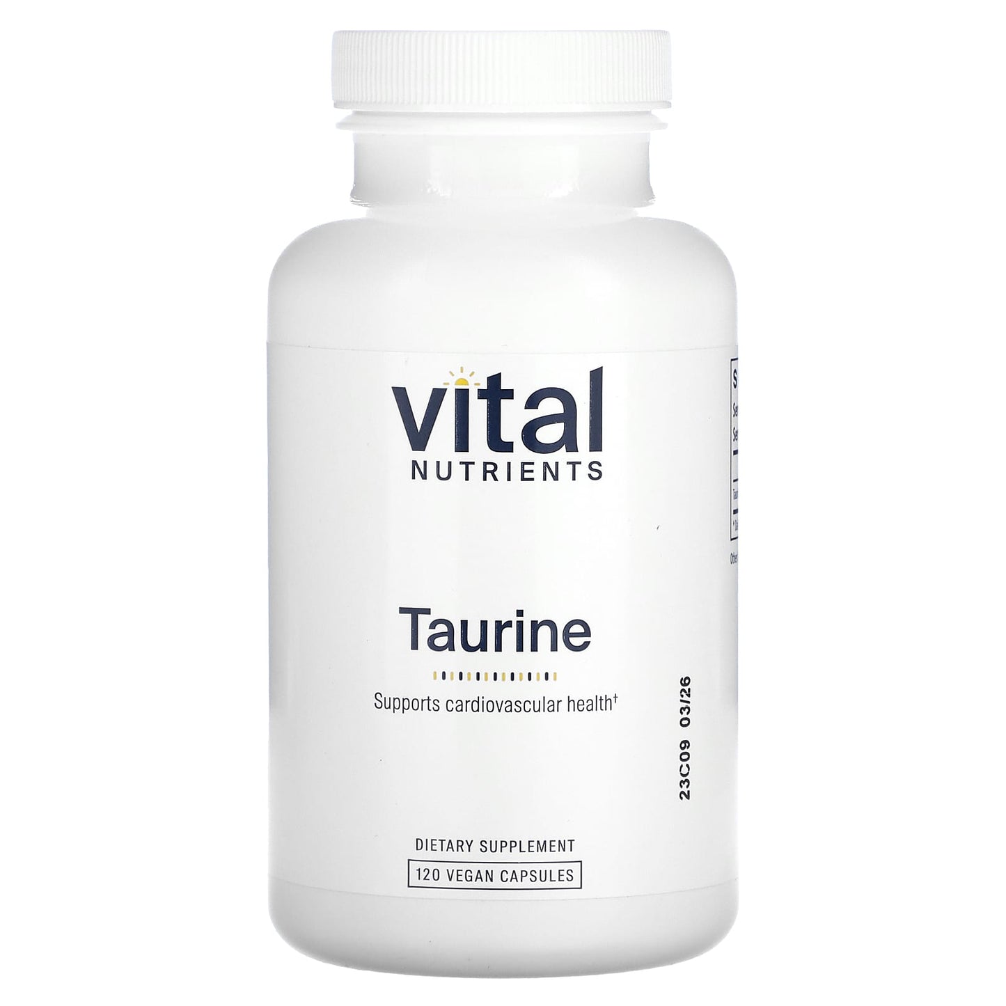 Vital Nutrients, Taurine, 120 Vegan Capsules (1,000 mg per Capsule) - Image 1