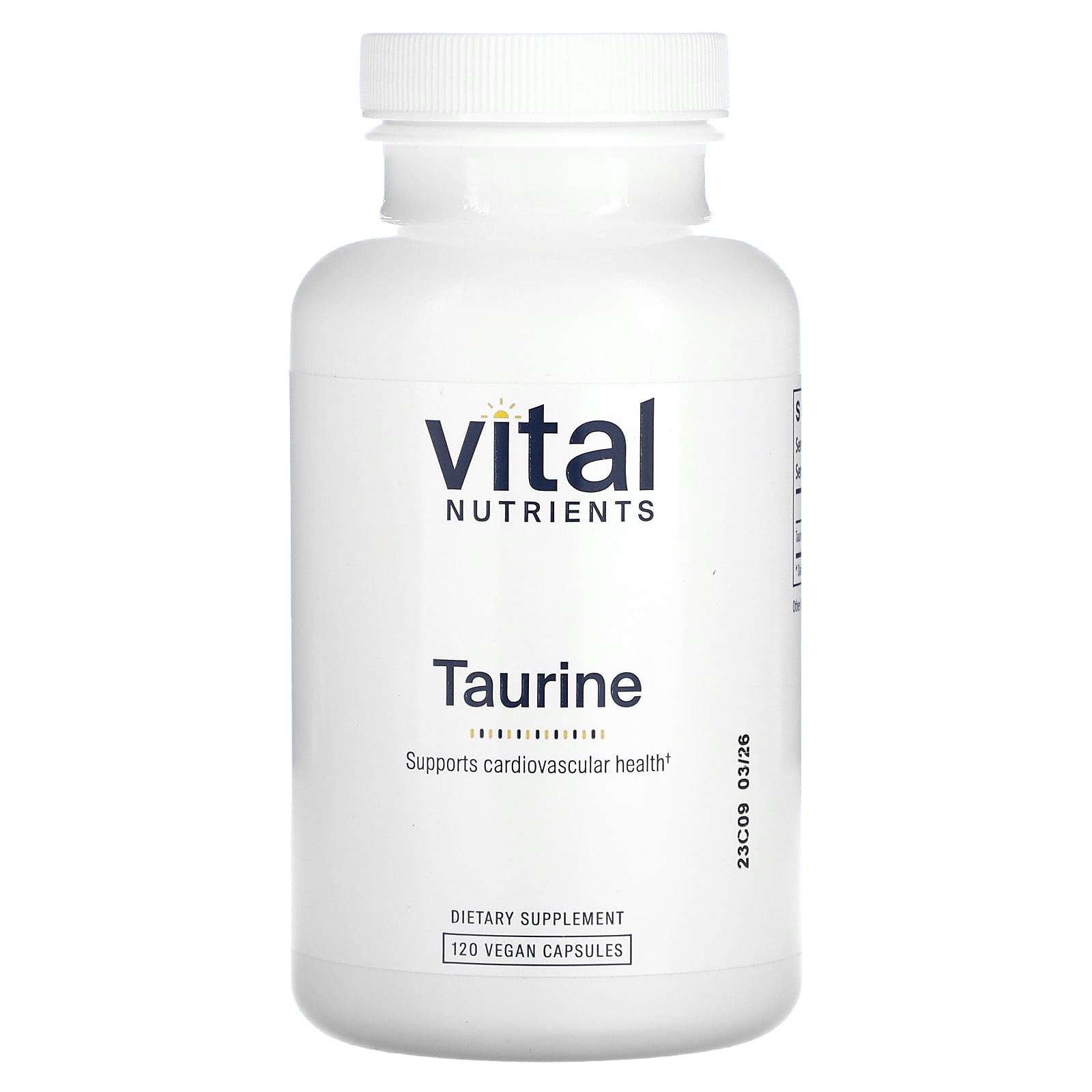 Vital Nutrients, Taurine, 120 Vegan Capsules (1,000 mg per Capsule) - Image 1