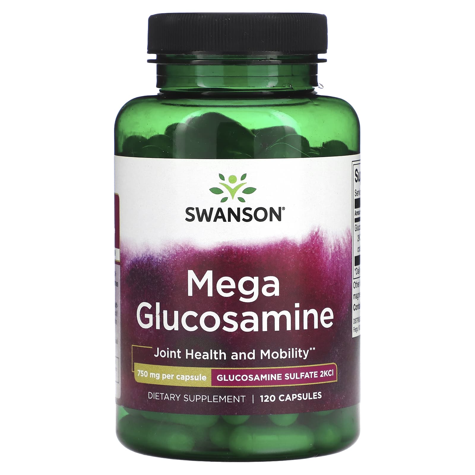 Swanson, Mega Glucosamine, 750 mg, 120 Capsules - Image 1