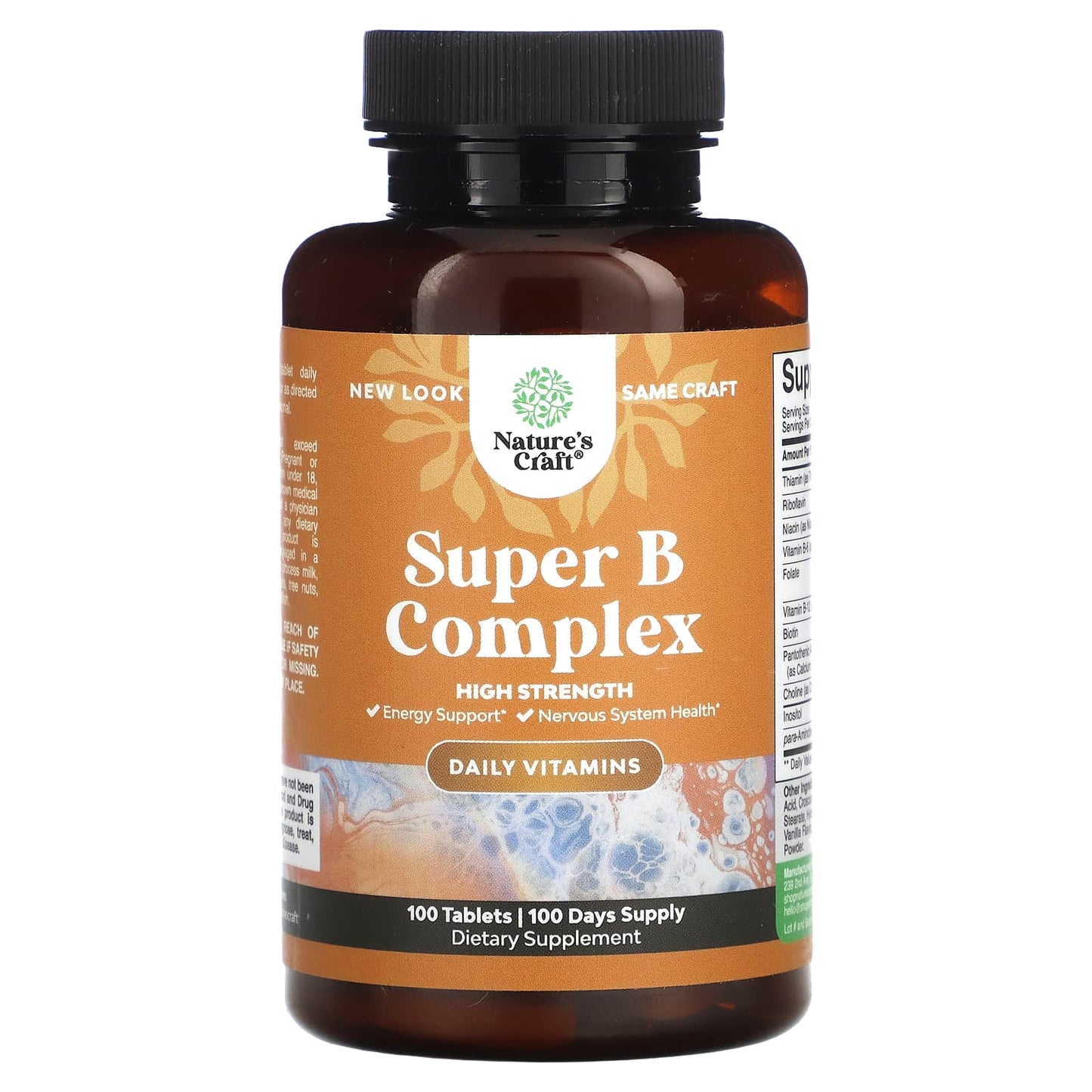 Nature's Craft, Super B Complex, High Strength, 100 Tablets - Image 1