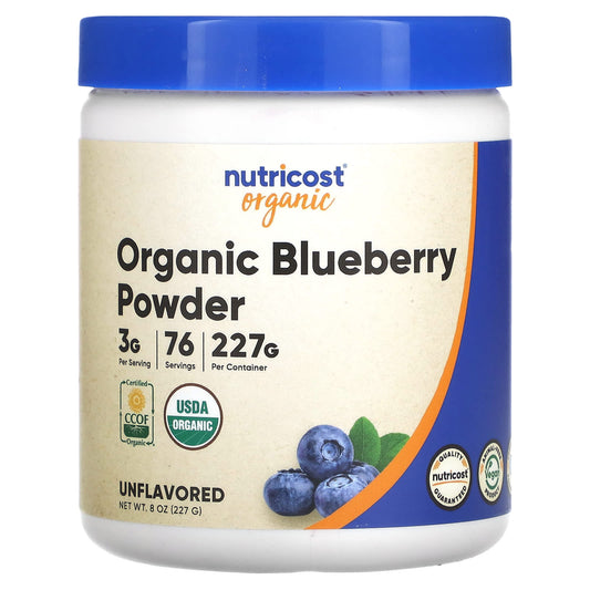 Nutricost, Organic Blueberry Powder, Unflavored, 8 oz (227 g) - Image 1
