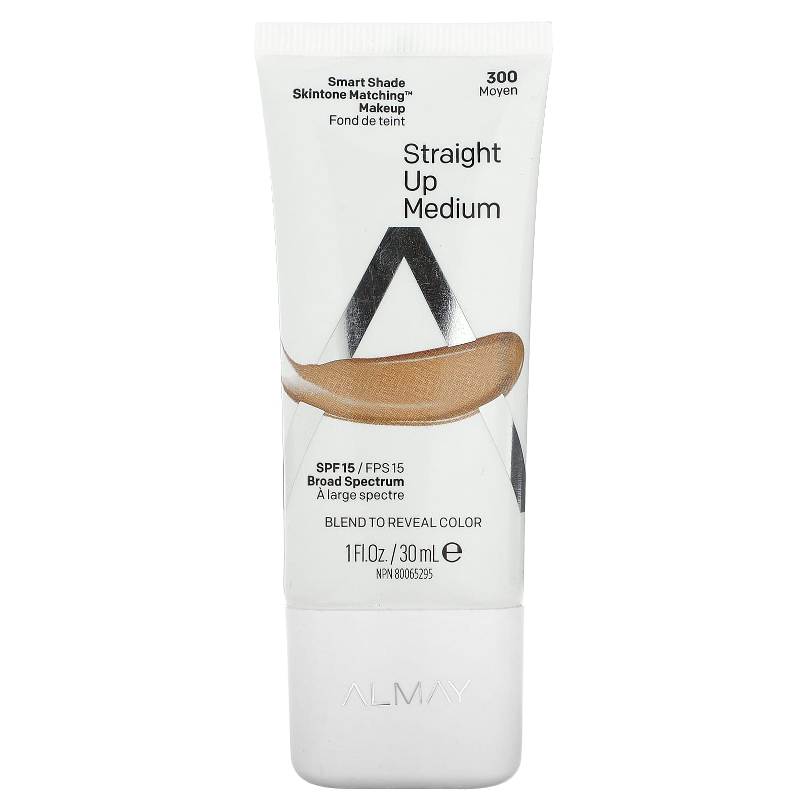 Almay Smart Shade Foundation, SPF 15, Skin-Tone Matching Makeup, 1 fl oz - Image 1