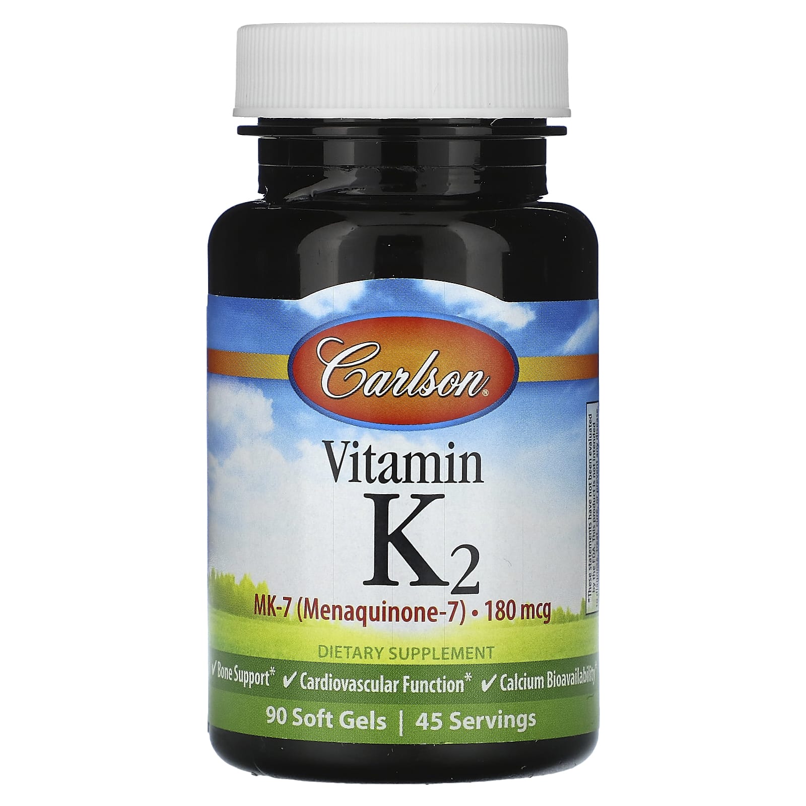 Carlson Vitamin K2 90 Soft Gels for Strong Bones and Heart Health - Image 1