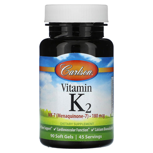 Carlson Vitamin K2 90 Soft Gels for Strong Bones and Heart Health - Image 1