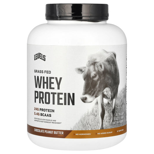 Levels, Grass Fed Whey Protein Powder, Chocolate Peanut Butter, 5 lb (2.27 kg) - Image 1
