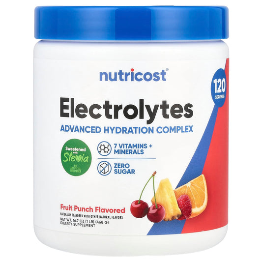 Nutricost, Electrolytes, Advanced Hydration Complex, Fruit Punch, 1 lb (468 g) - Image 1