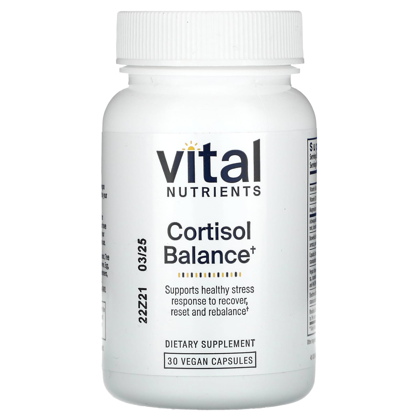 Vital Nutrients, Cortisol Balance, 30 Vegan Capsules - Image 1