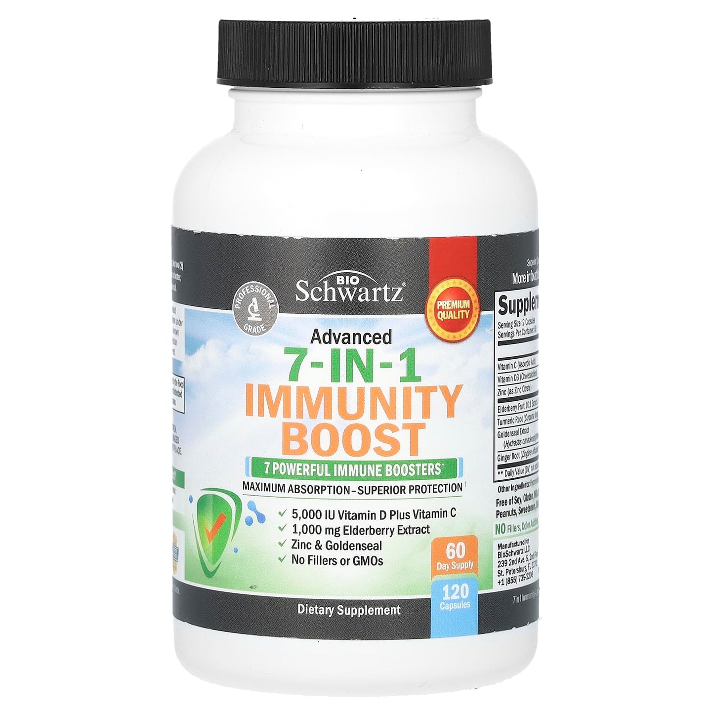 7-in-1 Immunity Boost Supplement by BioSchwartz - 120 Capsules - Image 1