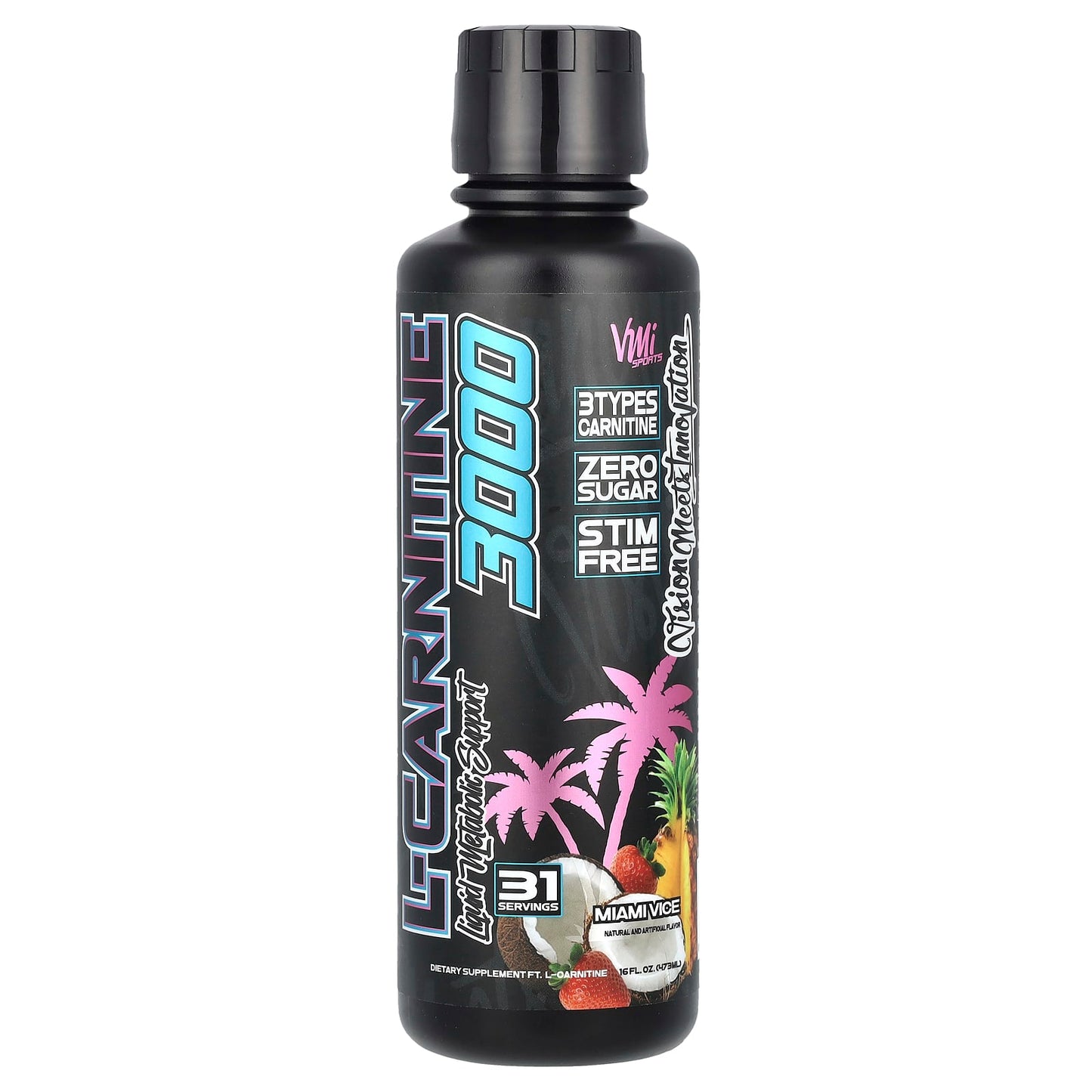 VMI Sports, L-Carnitine 3000, Miami Vice, 16 fl oz (473 ml) - Image 1