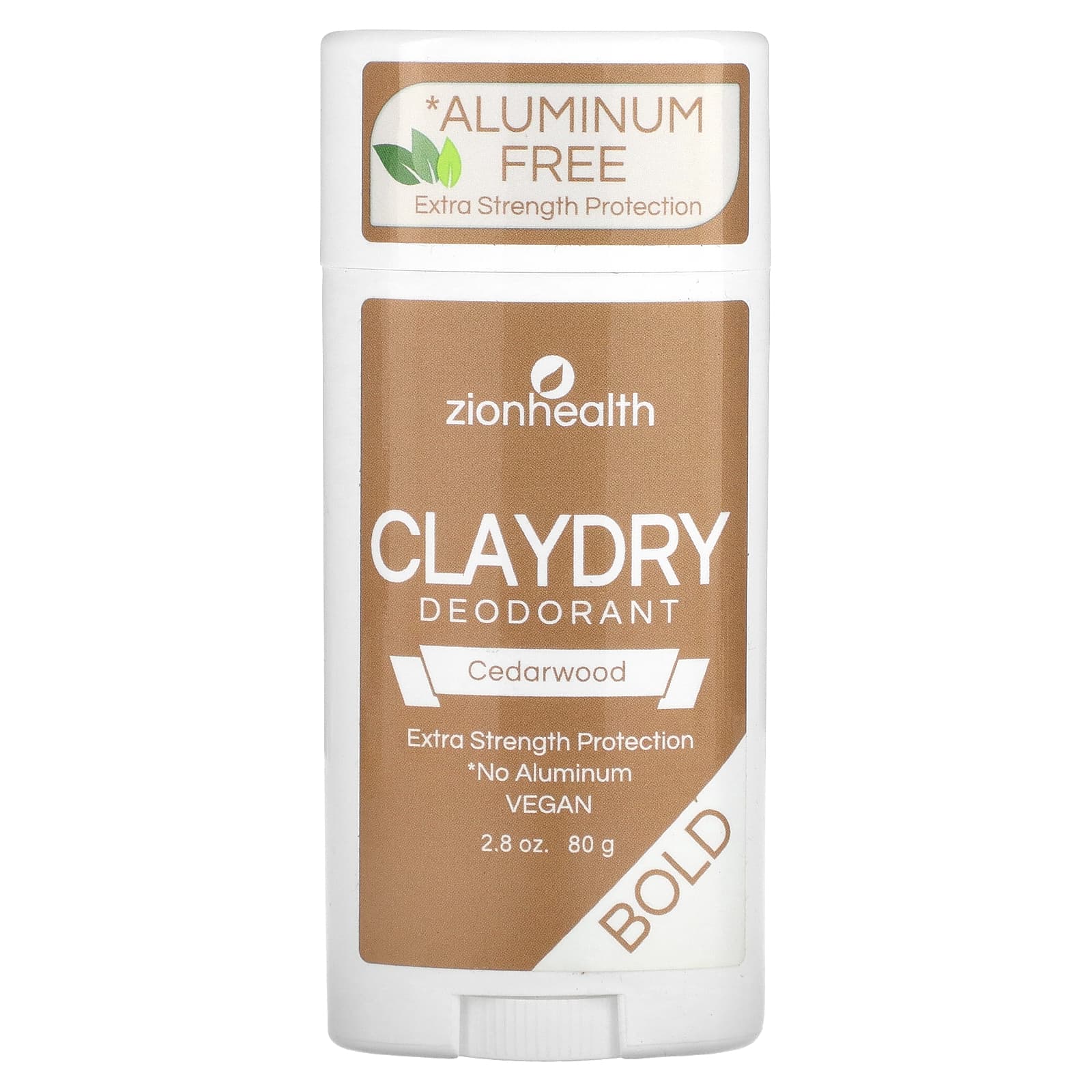 Zion Health, Bold, ClayDry Deodorant, Cedarwood, 2.8 oz (80 g) - Image 1