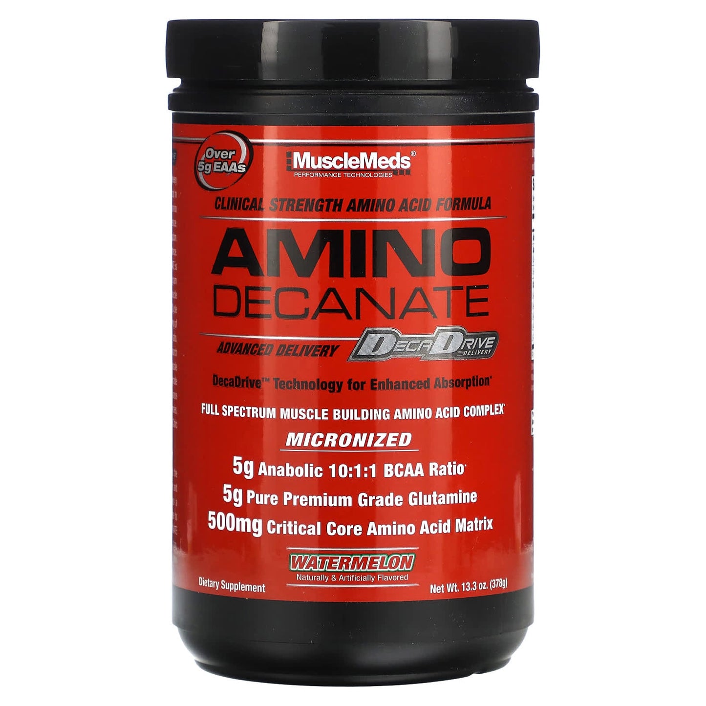MuscleMeds, Amino Decanate, Watermelon, 13.3 oz (378 g) - Image 1