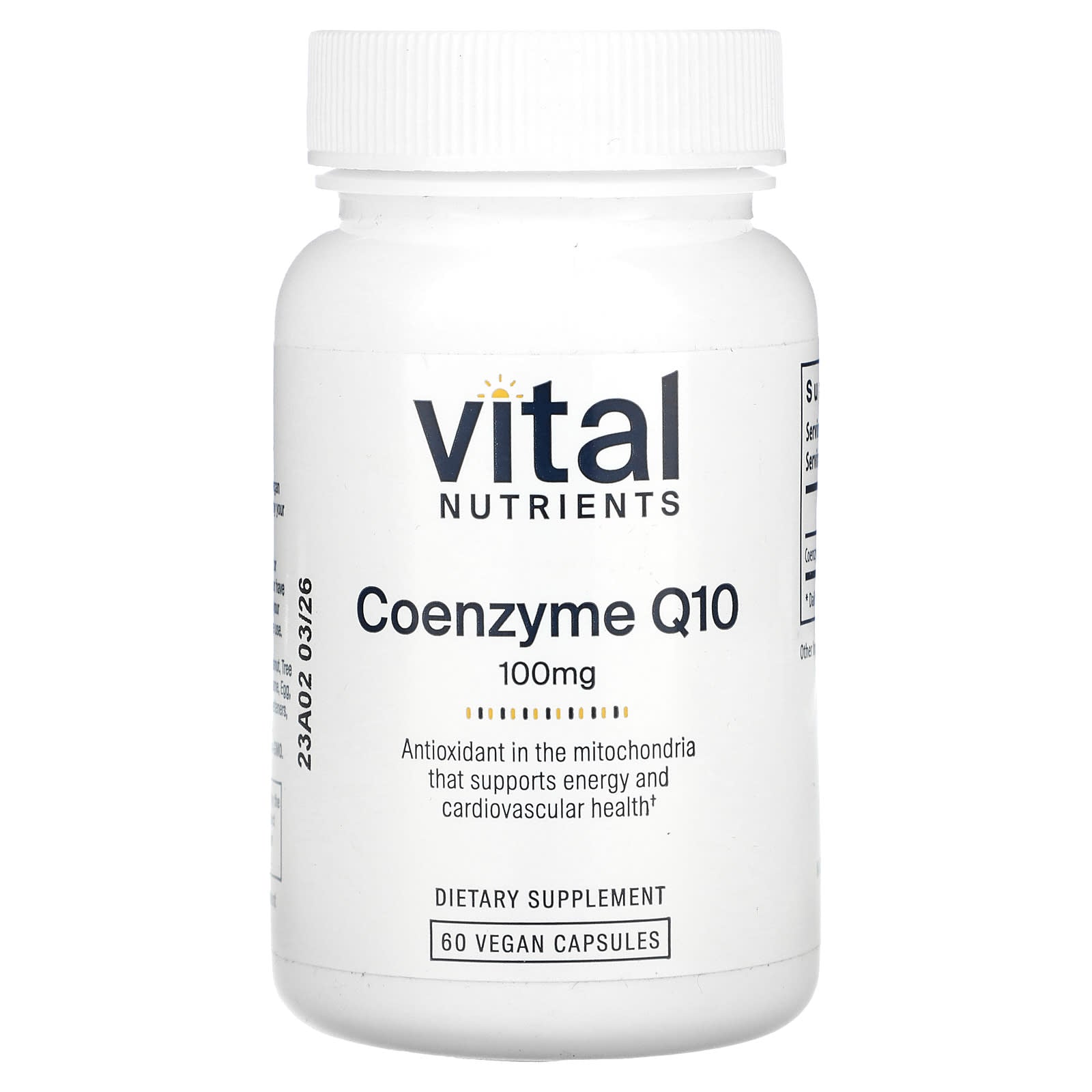 Vital Nutrients, Coenzyme Q10, 100 mg, 60 Vegan Capsules - Image 1