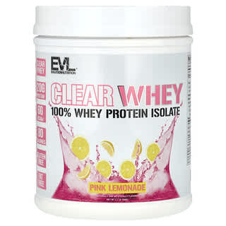 EVLution Nutrition Clear Whey Protein Isolate Powder, 100% Instantized, Pink Lem