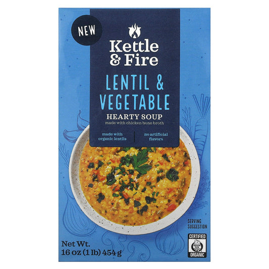 Kettle & Fire, Hearty Soup, Lentil & Vegetable, 16 oz (454 g) - Image 1