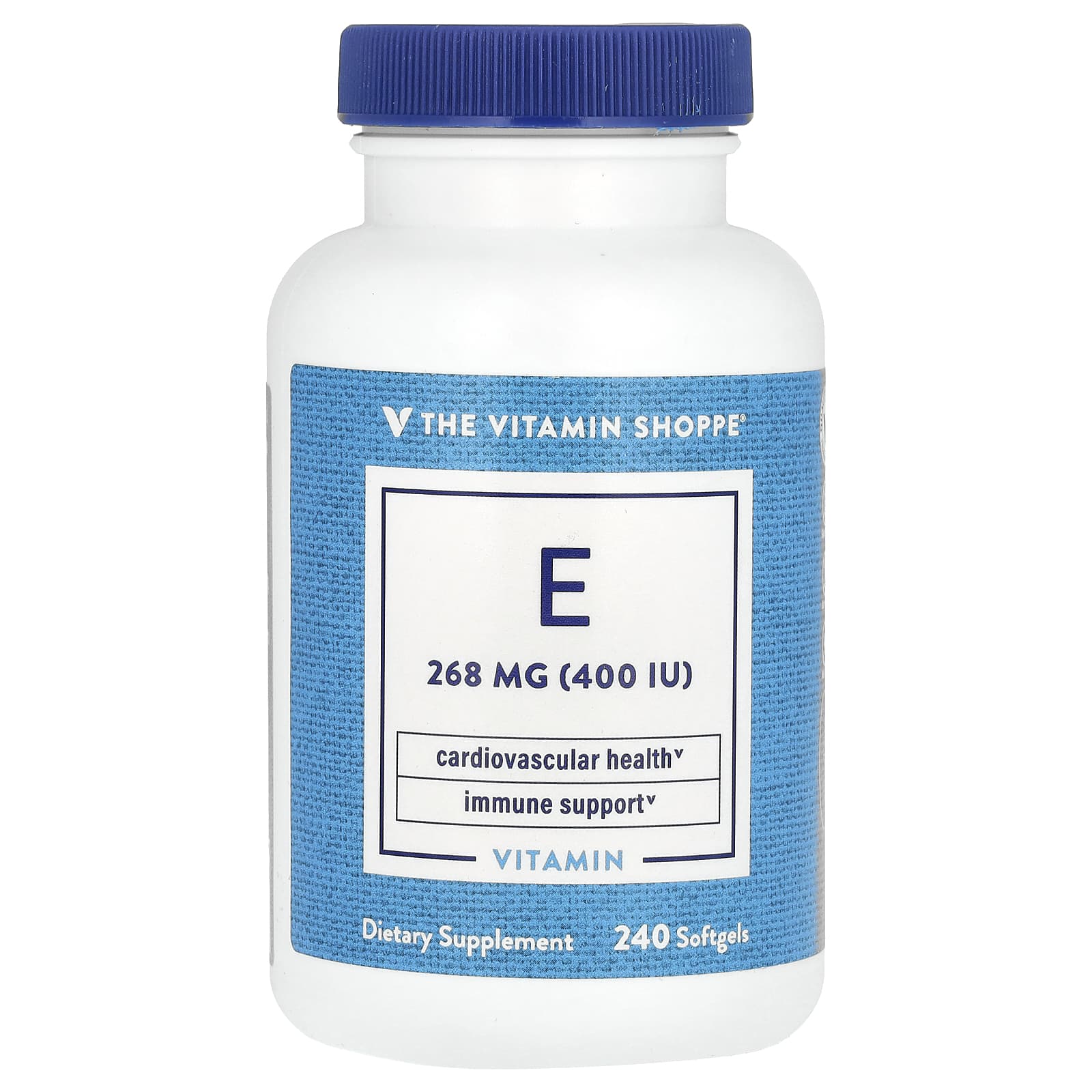 The Vitamin Shoppe, Vitamin E, 268 mg (400 IU), 240 Softgels - Image 1
