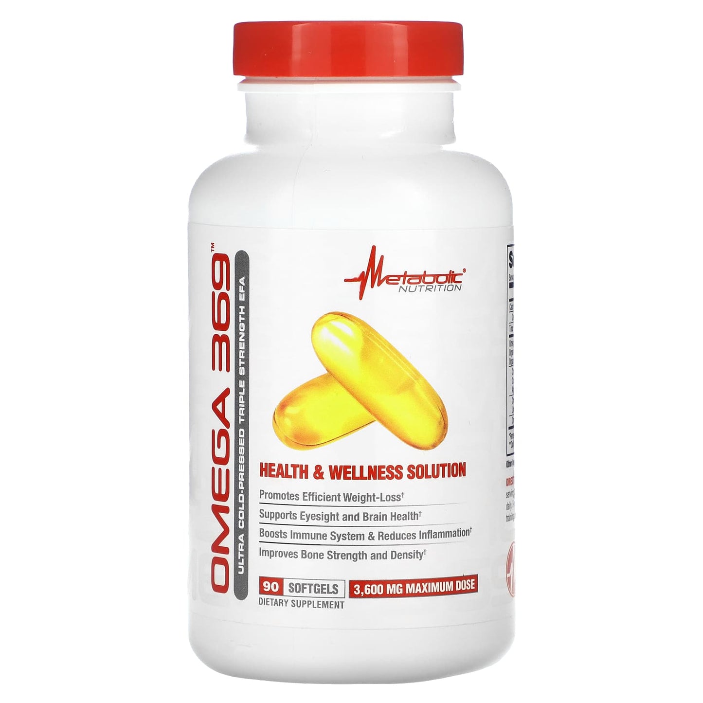 Metabolic Nutrition, Omega 369, 90 Softgels (1,200 mg per Softgel) - Image 1