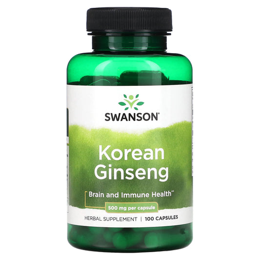 Swanson, Korean Ginseng , 500 mg , 100 Capsules - Image 1