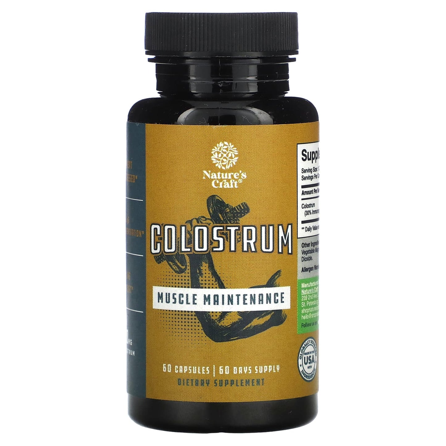 Nature's Craft, Colostrum, 500 mg, 60 Capsules - Image 1