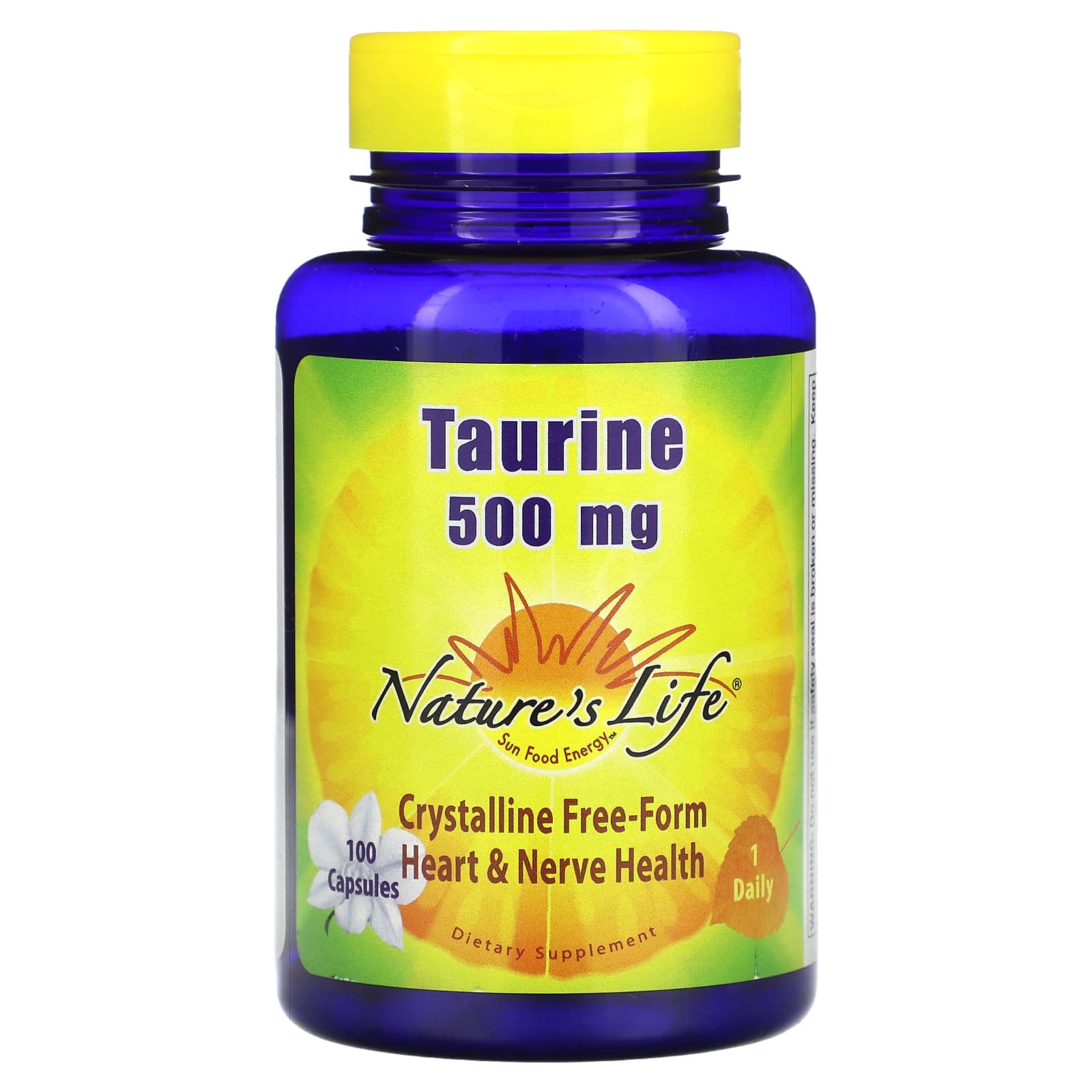 Nature's Life, Taurine, 500 mg, 100 Capsules - Image 1