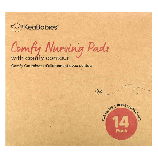 KeaBabies, Comfy Nursing Pads, Large, Bare Beige , 14 Pack - Image 1