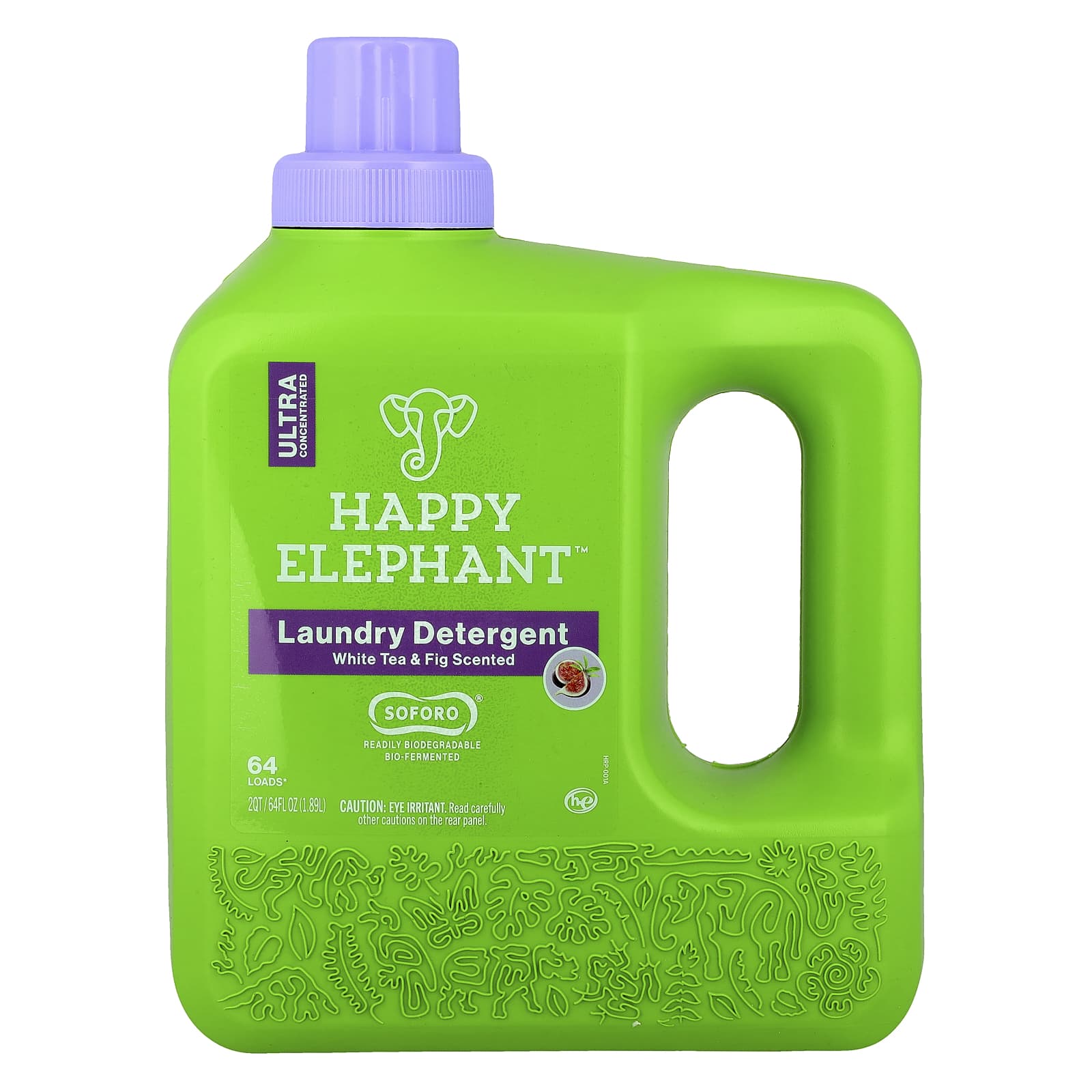 Happy Elephant White Tea & Fig Laundry Detergent, Eco-Friendly & Biodegradable, 64 fl oz - Image 1