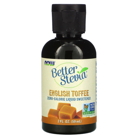 NOW Foods, Better Stevia, Zero-Calorie Liquid Sweetener, English Toffee, 2 fl oz (59 ml) - Image 1