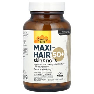 Country Life Maxi-Hair Skin & Nails Supplement, 50+ Capsules, Clinically Studied